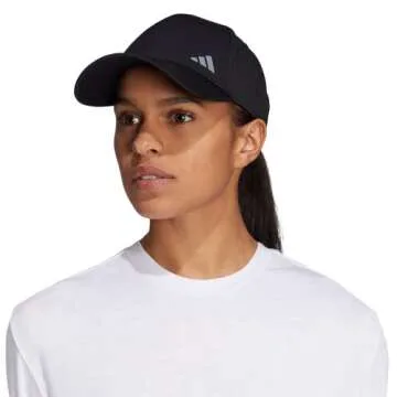 adidas Women's Backless Ponytail Hat Adjustable Fit Baseball Cap, Black/Black/Grey, One Size