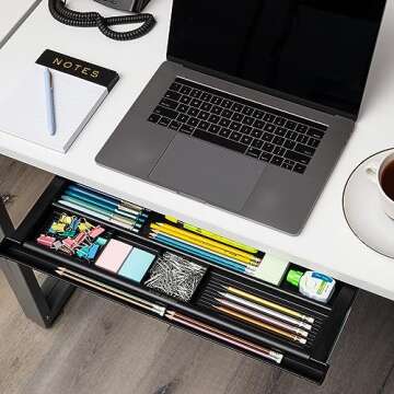 Mind Reader Undermount Desk Drawer Organizer for Efficient Storage