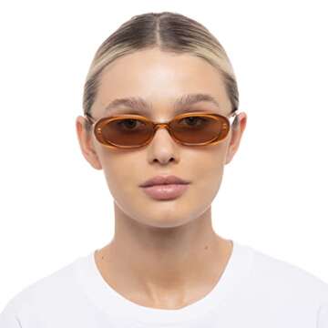Le Specs Outta Love Sunglasses - Caramel, Oval, Women's, Contemporary 90s Style