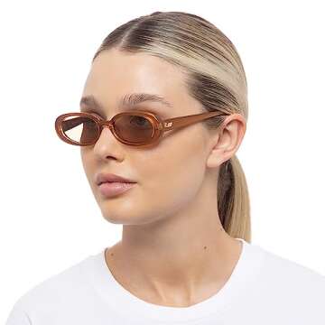 Le Specs Outta Love Sunglasses - Caramel, Oval, Women's, Contemporary 90s Style