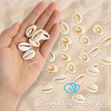 LEOBRO 120 PCS Open Back Natural Spiral Shell Beads Smooth Cut Oval Seashells Beach Seashells Cowrie...