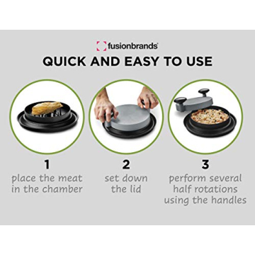 FusionBrands ShredMachine-The Quick, Easy to Use Alternative to Bear Claws Meat Shredder for Pulled Pork, Beef and Chicken and More-BPA Free Hand Shredder with Easy to Grip Handles, Non-Skid Base,Grey