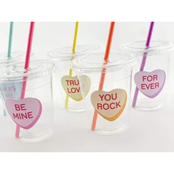 Conversation Heart Valentines Day Party Cups Set of 12