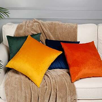 MZPSO Velvet Throw Pillow Covers Set 18x18 inch