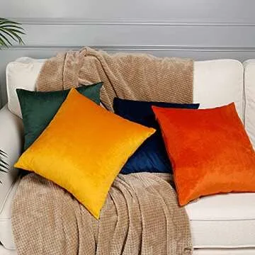 MZPSO Velvet Throw Pillow Covers Set 18x18 inch