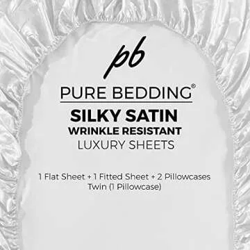 Satin Sheets Queen [4-Piece, White] Hotel Luxury Silky Bed Sheets - Extra Soft 1800 Microfiber Sheet Set, Wrinkle, Fade, Stain Resistant - Deep Pocket Fitted Sheet, Flat Sheet, Pillow Cases