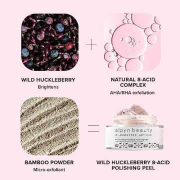 Alpyn Wild Huckleberry 8-Acid Polishing Peel | Double Exfoliating Peel Mask to Visibly Smooth & Brighten Skin While Refining the Look of Pores | 1.7 oz / 50 ml