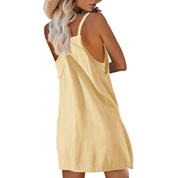 Yanekop Womens Tennis Dress Workout Golf Dress with Built-in Cami & Shorts Sleeveless Athletic Dresses(Light Yellow,XL)