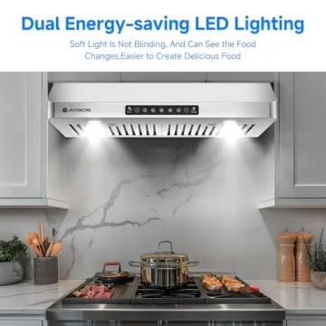 AAOBOSI 30-Inch Range Hood with Gesture Control and LED Lights
