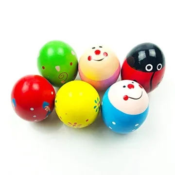 QINGQIU Wooden Shakers - Musical Easter Eggs for Kids