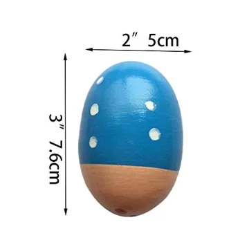 QINGQIU Wooden Shakers - Musical Easter Eggs for Kids