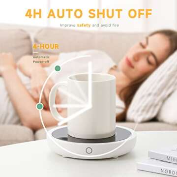 Coffee Mug Warmer Smart Cup Warmer with 3 Temperature Settings Electric Beverage Warmer Plate Auto Shut Off, Coffee, Tea and Milk Warmer for Office Home Desk Use (Cup Not Included)