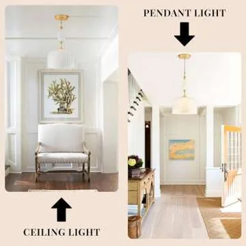 Corlaceling Milk Glass Pendant Light for Home Décor