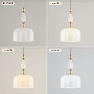 Corlaceling Milk Glass Pendant Light for Home Décor