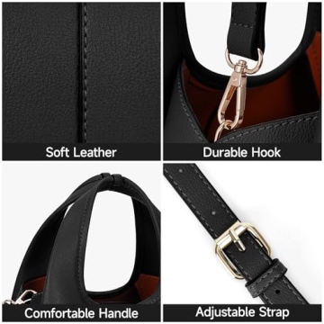 JQWSVE Women's Leather Crossbody Purse Stylish Functional Bag