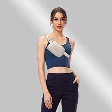 Bomvabe Beige Fanny Pack for Women and Men - Lightweight Mini Belt Bag