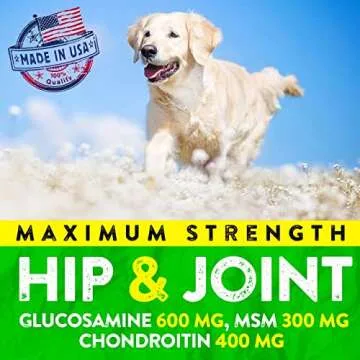 Hemp Hip and Joint Supplement for Dogs - Glucosamine for Dogs - 170 Dog Joint Pain Relief Treats - Chondroitin, Hemp Oil, MSM - Mobility & Flexibility Support - Advanced Care Health - Made in USA