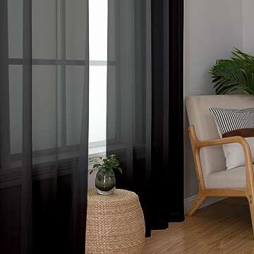 Aiyufeng Elegant 84" Semi Transparent Sheer Curtains