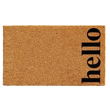 Calloway Mills Vertical Hello Doormat 24" x 36" Natural Black