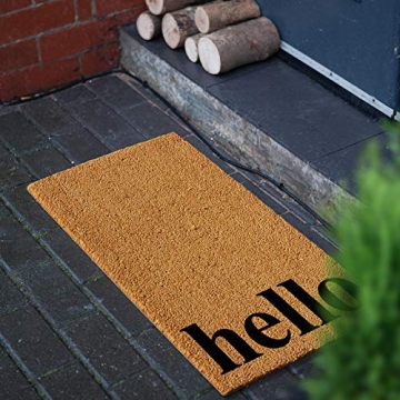 Calloway Mills Vertical Hello Doormat 24" x 36" Natural Black
