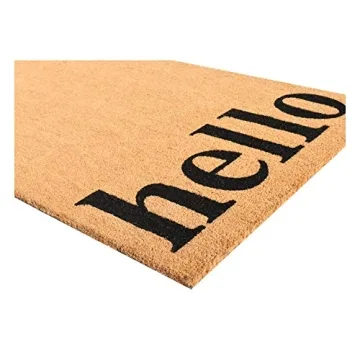 Calloway Mills Vertical Hello Doormat 24" x 36" Natural Black