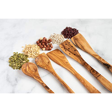 Tramanto Olive Wood Utensil Set 5-Piece Kitchen Tools