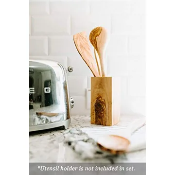 Tramanto Olive Wood Utensil Set 5-Piece Kitchen Tools