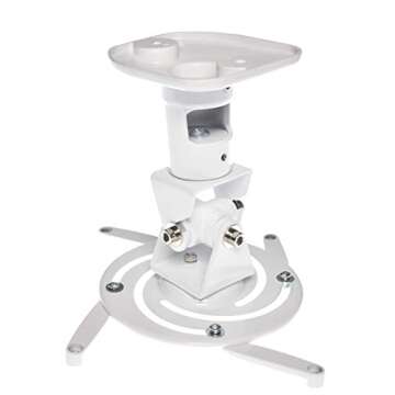 AMER Projector Mount - Ceiling Bracket LCD DLP Tilt 360° Swivel 30lbs (White)