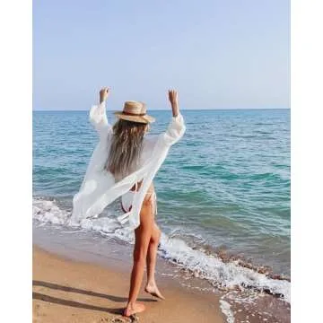 Bsubseach Women Button Down Beach Shirt Cover Up