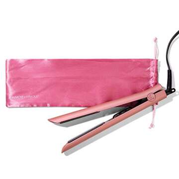 ALMOST FAMOUS Glam Series Professional Hair Straightener Flat Iron with Case for Hair Styling, Tourm...