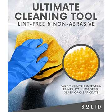 Solid Microfiber Cloth - Ultimate Cleaning Solution (Pack of 6)
