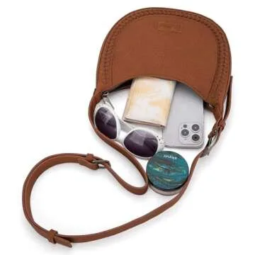 Wrangler Brown Half Moon Shoulder Bag for Women Trendy Shoulder Purse Western Crossbody Bag