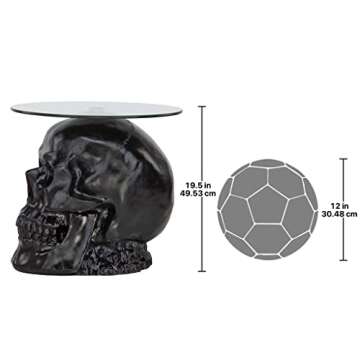 Gothic Skull Glass-Topped Table for Unique Home Decor