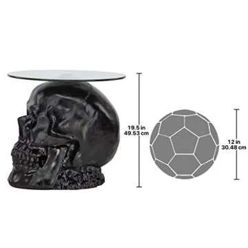 Gothic Skull Glass-Topped Table for Unique Home Decor