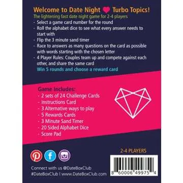 DateBox Club TurboTopics Game for Couples - Easy, Fun Questions to Connect Deeply and Laugh More. Designed to Engage and Entertain You and Your Partner Gottman Certified