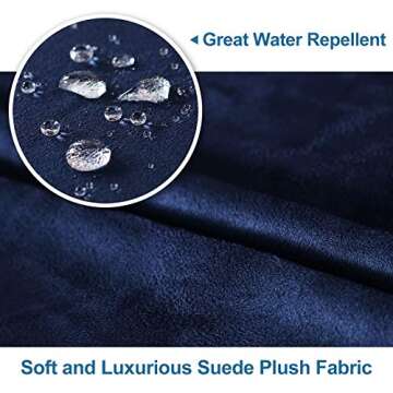 H.VERSAILTEX Suede Stretch Sofa Covers Couch Covers for 3 Cushion Couch Sofa Slipcovers Furniture Co...