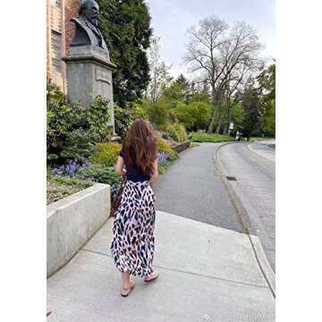 Tall Womens Clothing Leopard Skirts Tulip High Low Hem Flared Wrap Skirt Summer (L,Leopard Pink)