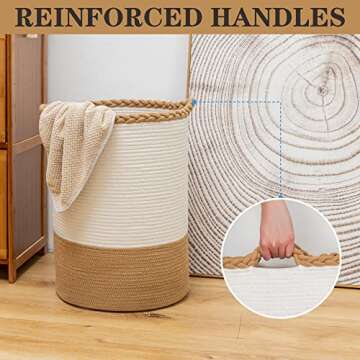 Stylish Homlikelan 58L Woven Laundry Basket for Home Organization