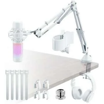 Adjustable Boom Arm Microphone for Podcasting & Gaming