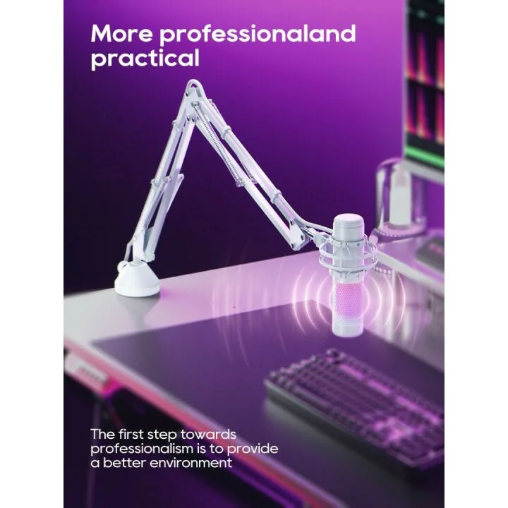 Adjustable Boom Arm Microphone for Podcasting & Gaming