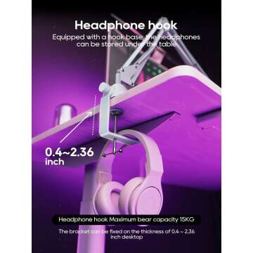 Adjustable Boom Arm Microphone for Podcasting & Gaming