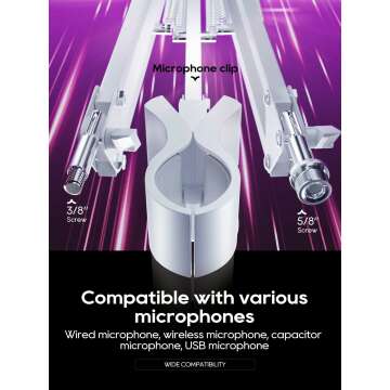 Adjustable Boom Arm Microphone for Podcasting & Gaming