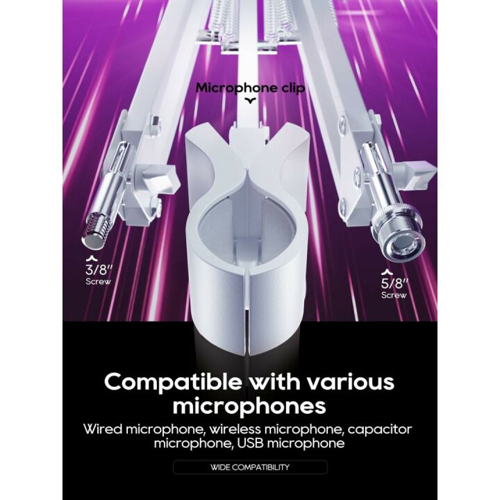 Adjustable Boom Arm Microphone for Podcasting & Gaming