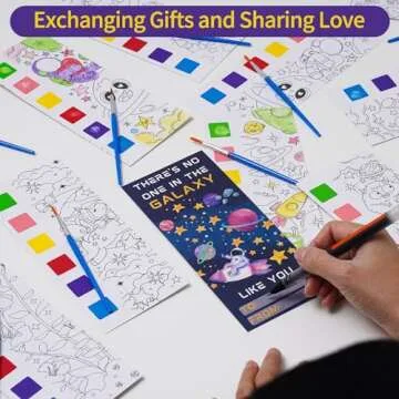 Valentines Day Gifts for Kids 24 Pack Valentines Day Cards with Watercolor Coloring Books for Boys Girls Watercolor Painting Book for Toddlers Valentine School Exchange Gift Classroom Party Favors