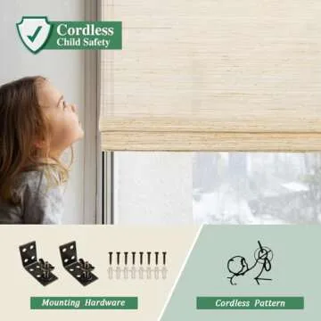 Stylish Cordless Bamboo Roman Shades for Any Room