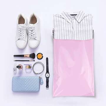 TOMVYTER Poly Mailers 14.5x19, Large Poly Mailers 100 Pack, Shipping Mailers with Self Seal Adhesive, Waterproof and Tear-Proof Mailers Poly Bags for Small Business (Sakura Pink）