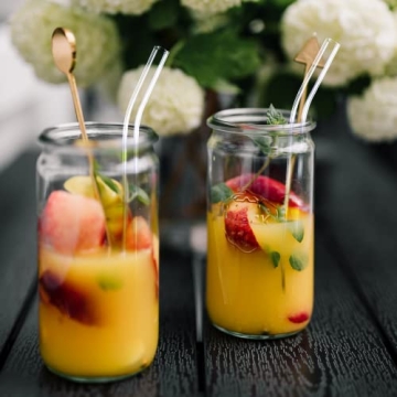 Antner Reusable Glass Straws - 12 Pack for Hot & Cold Drinks