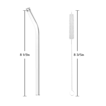 Antner Reusable Glass Straws - 12 Pack for Hot & Cold Drinks