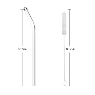 Antner Reusable Glass Straws - 12 Pack for Hot & Cold Drinks