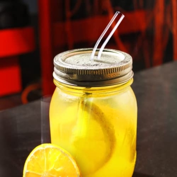 Antner Reusable Glass Straws - 12 Pack for Hot & Cold Drinks